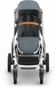 Uppababy Vista V3 Stroller - Callum - Stone Blue |Silver Frame | Sand Leather