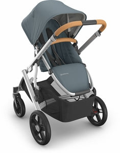 Uppababy Vista V3 Stroller - Callum - Stone Blue |Silver Frame | Sand Leather