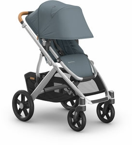 Uppababy Vista V3 Stroller - Callum - Stone Blue |Silver Frame | Sand Leather