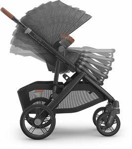 UPPAbaby Vista V3 Stroller - Greyson - Charcoal Mélange | Carbon Frame | Saddle Leather