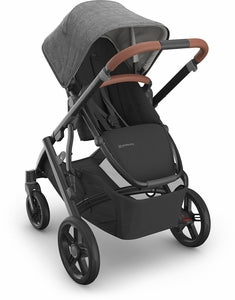 UPPAbaby Vista V3 Stroller - Greyson - Charcoal Mélange | Carbon Frame | Saddle Leather