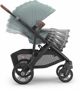 UPPAbaby Vista V3 Stroller - Kenzi - Mystic Aqua | Carbon Frame | Saddle Leather