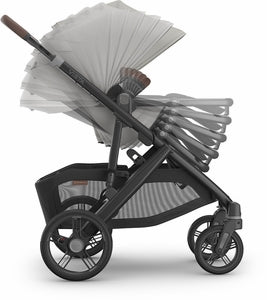 UPPAbaby Vista V3 Stroller - Savannah - Pearl Gray Jacquard | Carbon Frame | Chestnut Leather