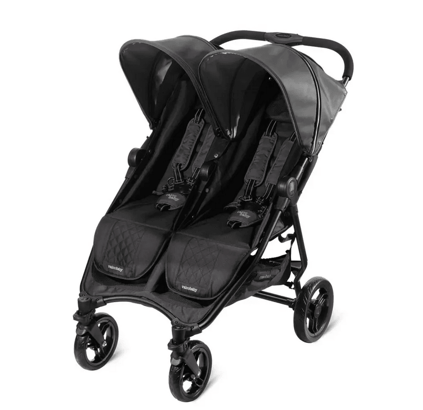 Valco Baby Slim Twin Double Stroller - Licorice Black - Traveling Tikes 