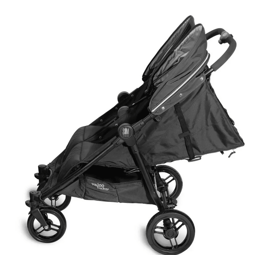 Valco Baby Slim Twin Double Stroller - Licorice Black - Traveling Tikes 