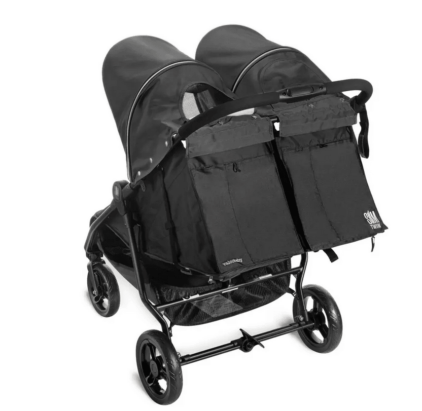 Valco Baby Slim Twin Double Stroller - Licorice Black - Traveling Tikes 