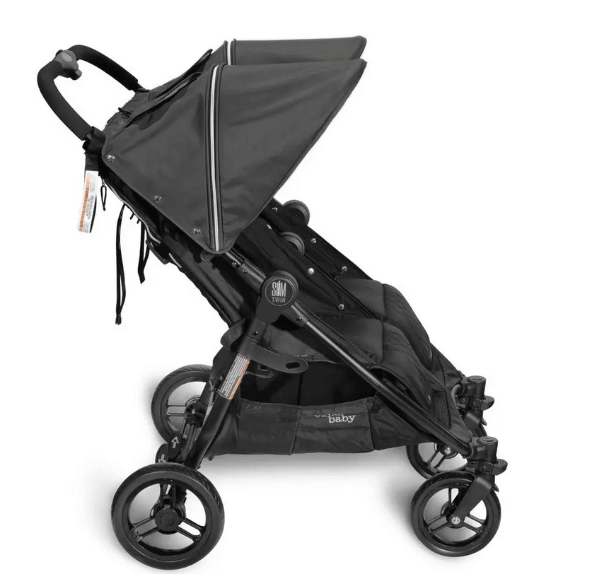 Valco Baby Slim Twin Double Stroller - Licorice Black - Traveling Tikes 