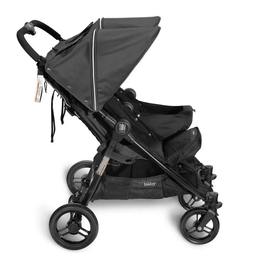 Valco Baby Slim Twin Double Stroller - Licorice Black - Traveling Tikes 