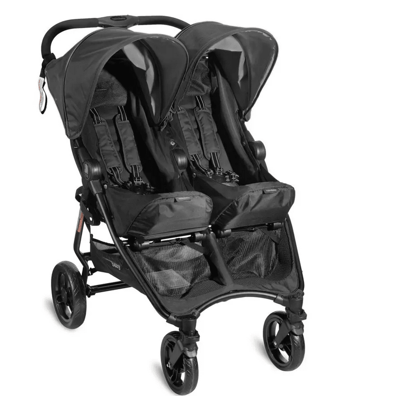 Valco Baby Slim Twin Double Stroller - Licorice Black - Traveling Tikes 