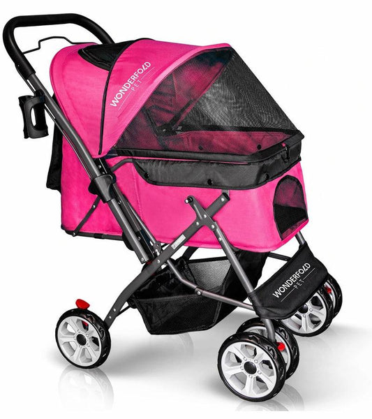 WonderFold Pet Stroller - Pink - Traveling Tikes 
