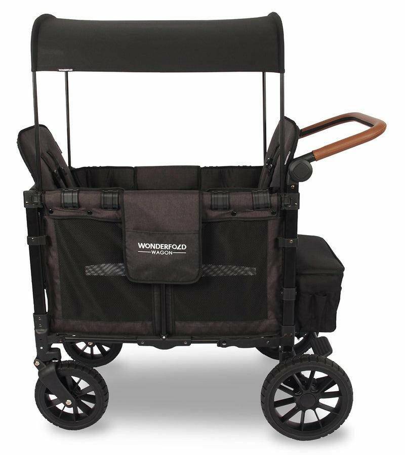 Wonderfold W2 Luxe (W2S 2.0) Multifunctional Double (2 seater) Stroller Wagon - Volcanic Black - Traveling Tikes 