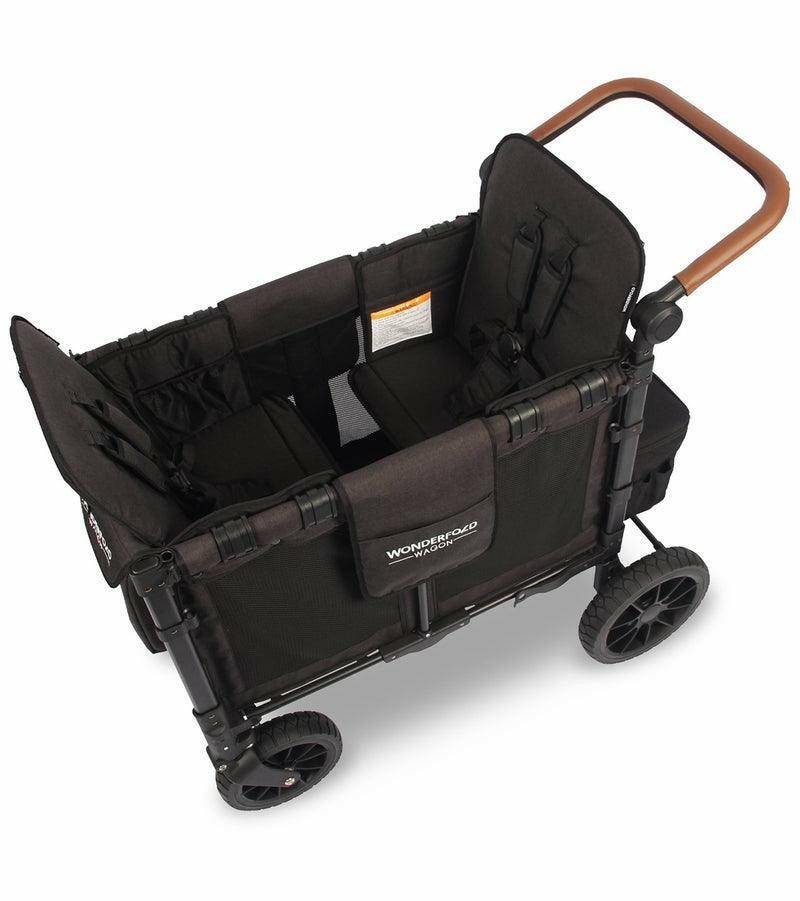 Wonderfold W2 Luxe (W2S 2.0) Multifunctional Double (2 seater) Stroller Wagon - Volcanic Black - Traveling Tikes 