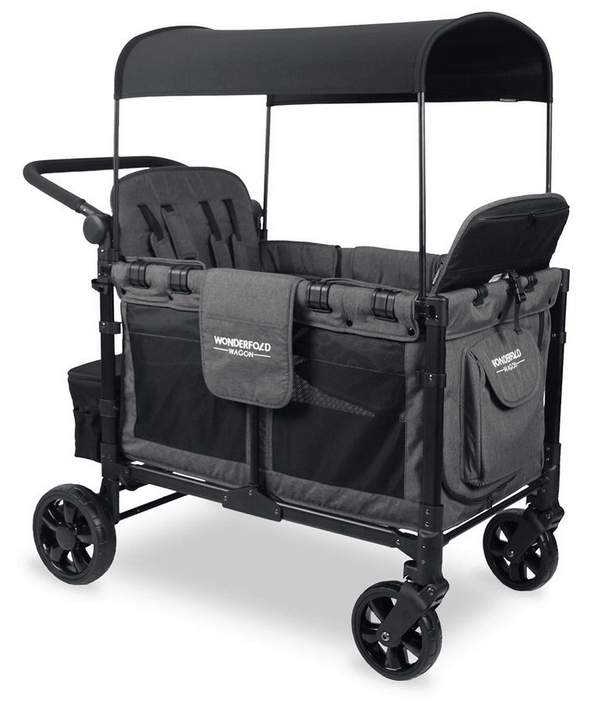 Wonderfold W4 Elite Stroller Wagon - Charcoal Grey - Traveling Tikes 
