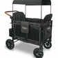 WonderFold W4 Luxe (W4S 2.0) Multifunctional Quad (4 Seater) Stroller Wagon - Volcanic Black - Traveling Tikes 