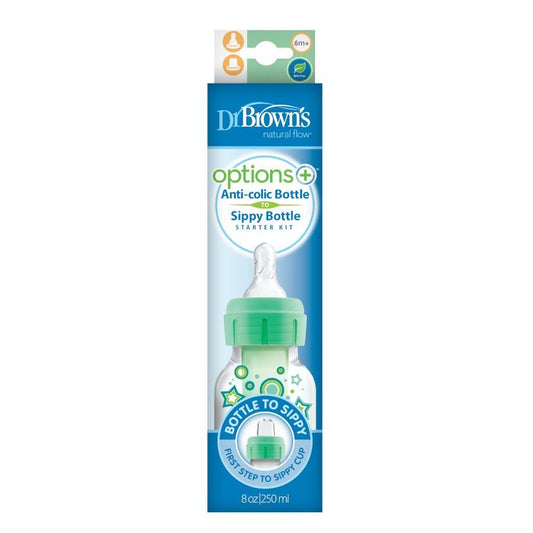 Dr. Brown’s Options+ Baby Bottle and Sippy Spout, Sippy Bottle Starter Kit-8oz - Traveling Tikes 