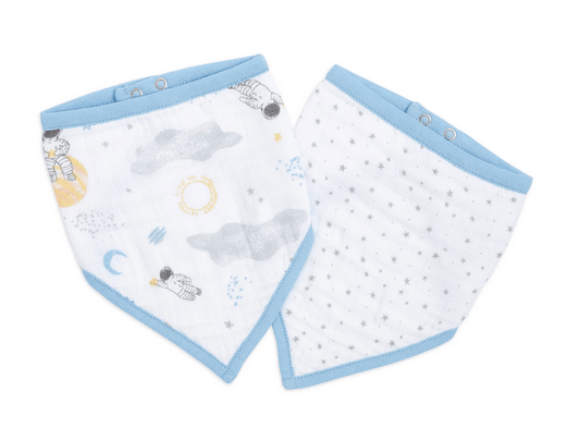 Aden and Anais Classic Bandana Bibs 2 Pack - Space Explorers - Traveling Tikes 