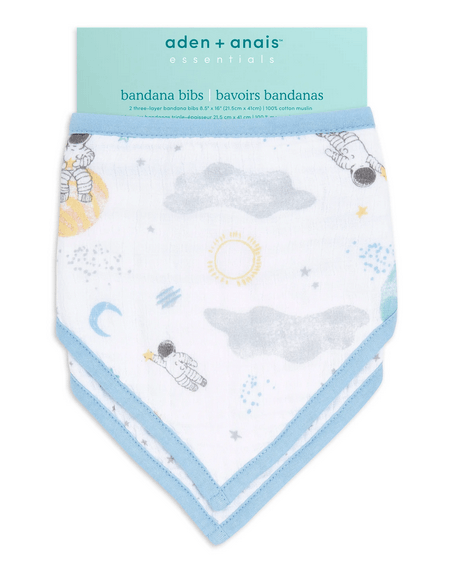 Aden and Anais Classic Bandana Bibs 2 Pack - Space Explorers - Traveling Tikes 