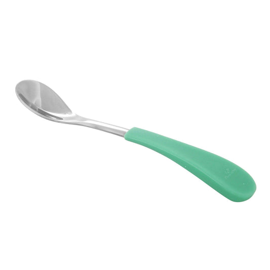 Avanchy Stainless Steel Infant Spoons 2 Pack. (Younger Babies) - Green - Traveling Tikes 