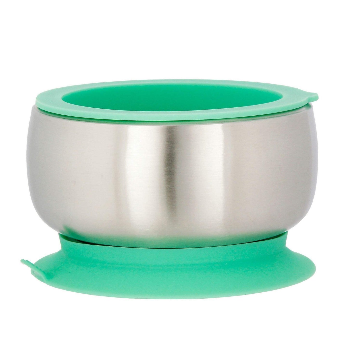 Avanchy Stainless Steel Suction Baby Bowl + Air Tight Lid - Green - Traveling Tikes 