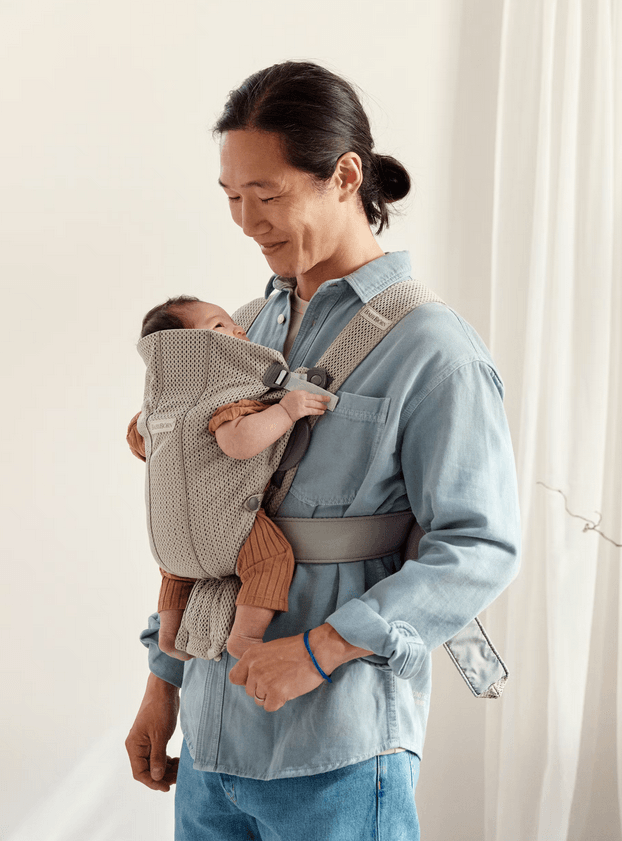 Baby Bjorn Baby Carrier Mini 3D Mesh- Gray Beige - Traveling Tikes 