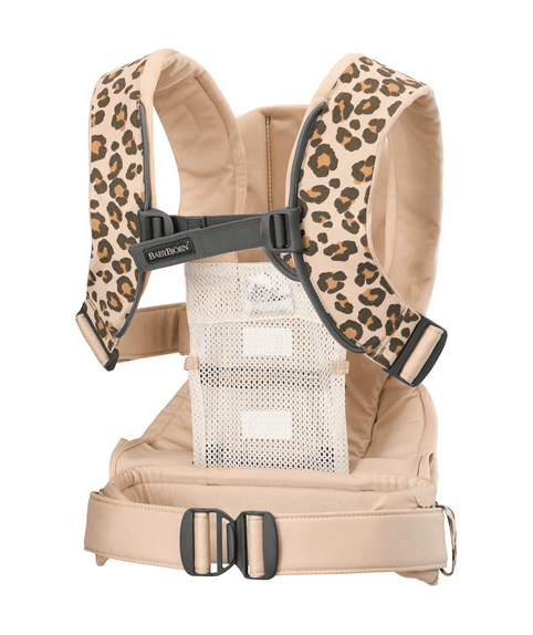 Baby Bjorn Baby Carrier One, Cotton - Beige Leopard - Traveling Tikes 