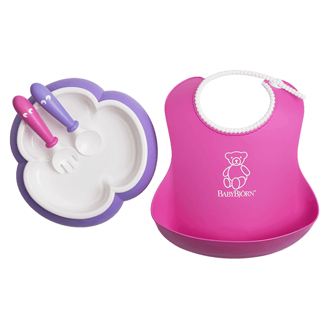 Baby Bjorn Baby Feeding Set - Pink/Purple - Traveling Tikes 