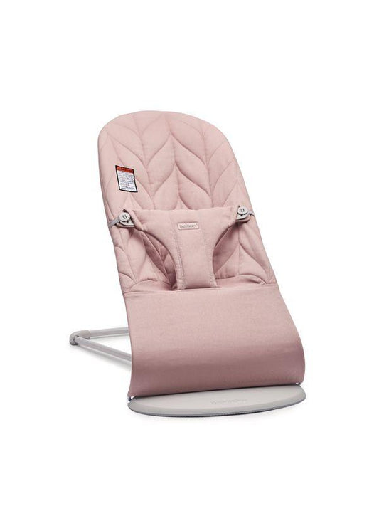 Baby Bjorn Bouncer Bliss, Light Grey Frame, Petal Quilt Cotton - Dusty Pink - Traveling Tikes 