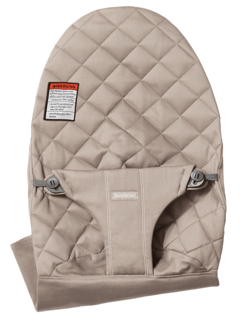 Baby Bjorn Fabric Seat Classic Quilted Cotton - Sand Grey - Traveling Tikes 