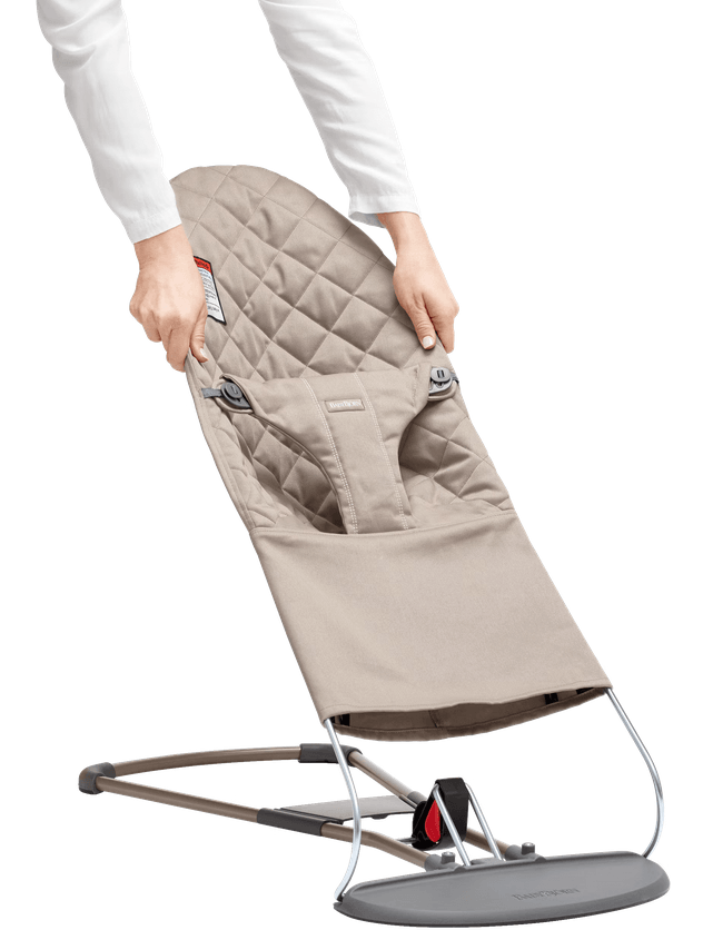 Baby Bjorn Fabric Seat Classic Quilted Cotton - Sand Grey - Traveling Tikes 