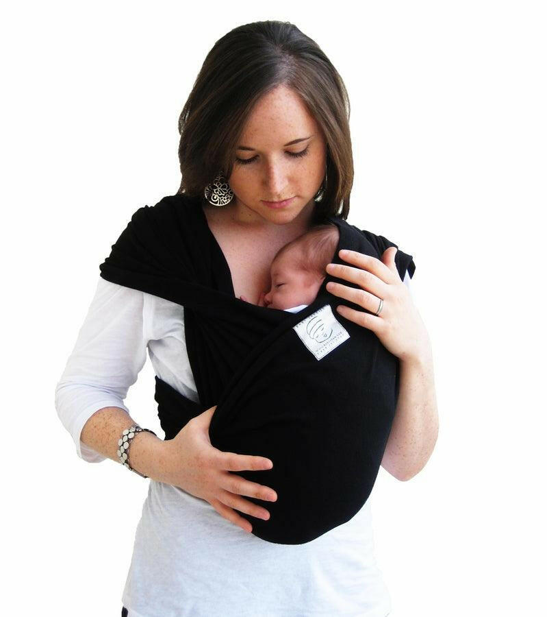 Baby K'Tan Baby Carrier in Basic Black - Xtra Small - Traveling Tikes 