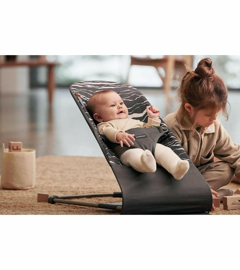 BabyBjorn Bouncer Bliss, Cotton - Anthracite / Landscape - Traveling Tikes 