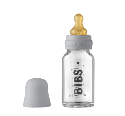 BIBS Baby Glass Bottle Complete Set 110ml - Cloud - Traveling Tikes 