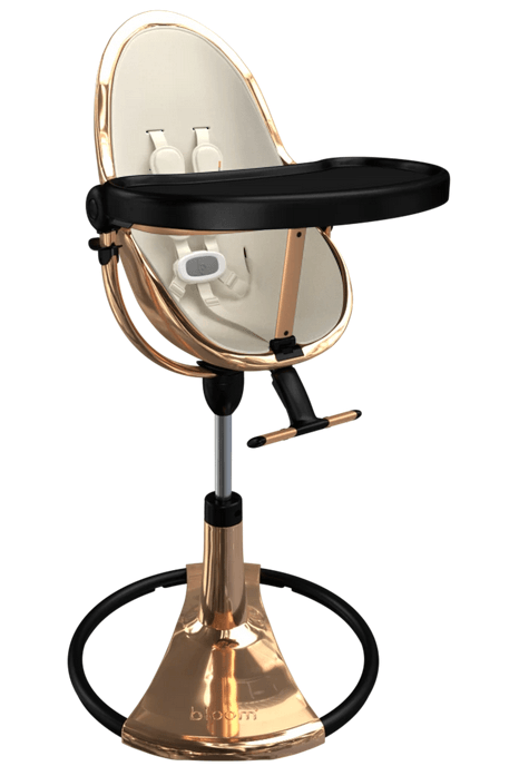 Bloom Fresco Rose Gold Base High Chair-Coconut White - Traveling Tikes 