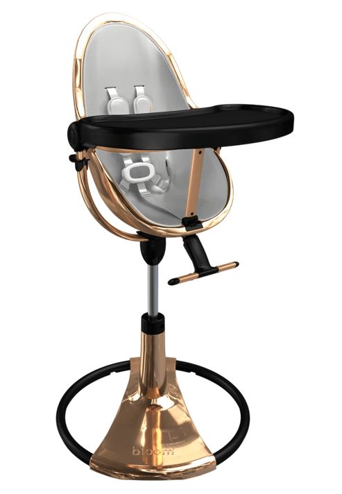 Bloom Fresco Rose Gold Base High Chair-Lunar Silver - Traveling Tikes 