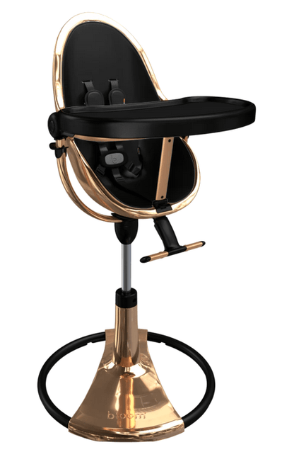 Bloom Fresco Rose Gold Base High Chair-Midnight Black - Traveling Tikes 