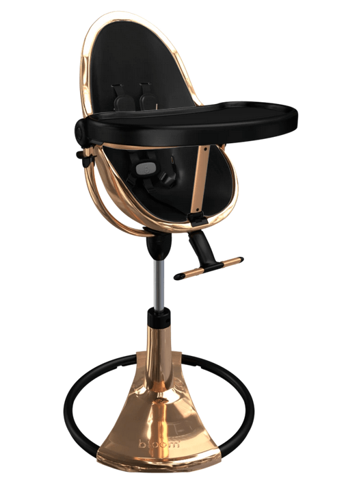 Bloom Fresco Rose Gold Base High Chair-Snakeskin Black - Traveling Tikes 