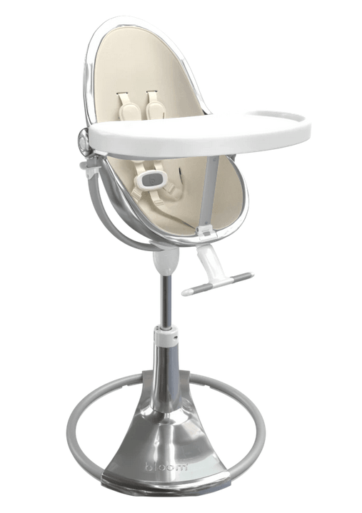 Bloom Fresco Silver Base High Chair-Coconut White - Traveling Tikes 