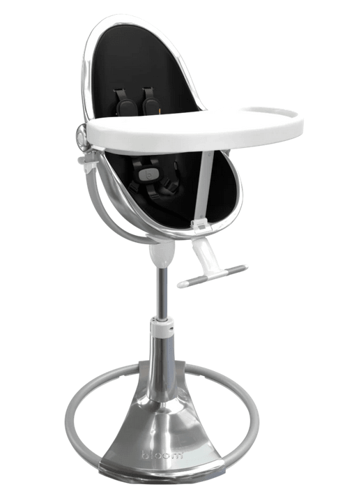 Bloom Fresco Silver Base High Chair-Midnight Black - Traveling Tikes 