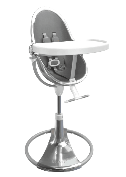 Bloom Fresco Silver Base High Chair-Snakeskin Grey - Traveling Tikes 
