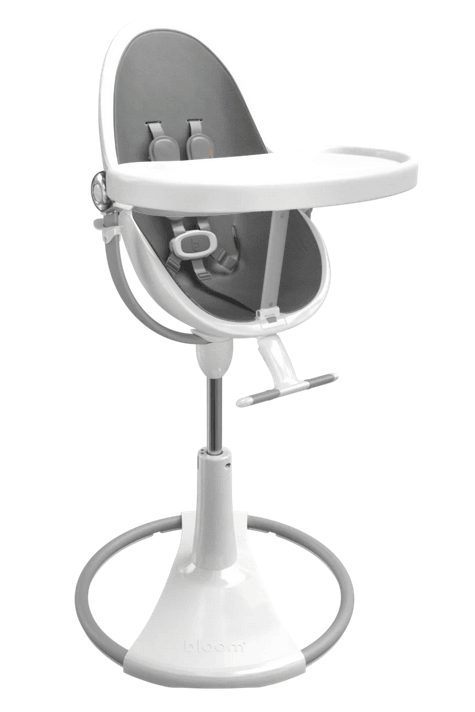 Bloom Fresco White Base High Chair-Snakeskin Grey - Traveling Tikes 