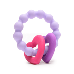 Chewbeads Baby 100% Silicone Central Park Teether - Heart - Traveling Tikes 