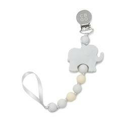 Chewbeads "Where's The Pacifier?" Clip - Light Grey - Traveling Tikes 