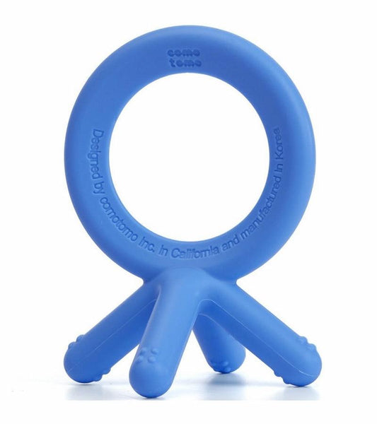 Comotomo Silicone Baby Teether in Blue - Traveling Tikes 