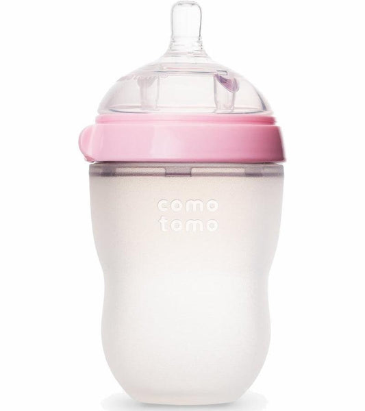 Comotomo Silicone Bottle 8oz- Pink - Traveling Tikes 