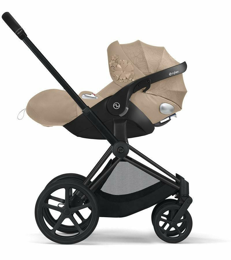 Cybex Cloud Q Sensorsafe Reclining Infant Car Seat - Simply Flowers - Nude Beige - Traveling Tikes 