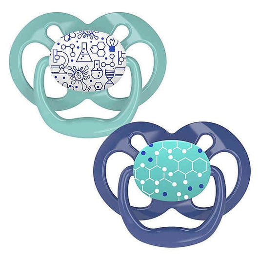 Dr. Brown's Advantage Pacifiers, Stage 2 (6-12m), Blue Chemistry, 2 count - Traveling Tikes 