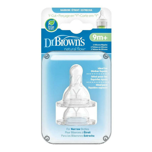 Dr. Brown’s Narrow Bottle Nipples Y-Cut, 2 Count - Traveling Tikes 