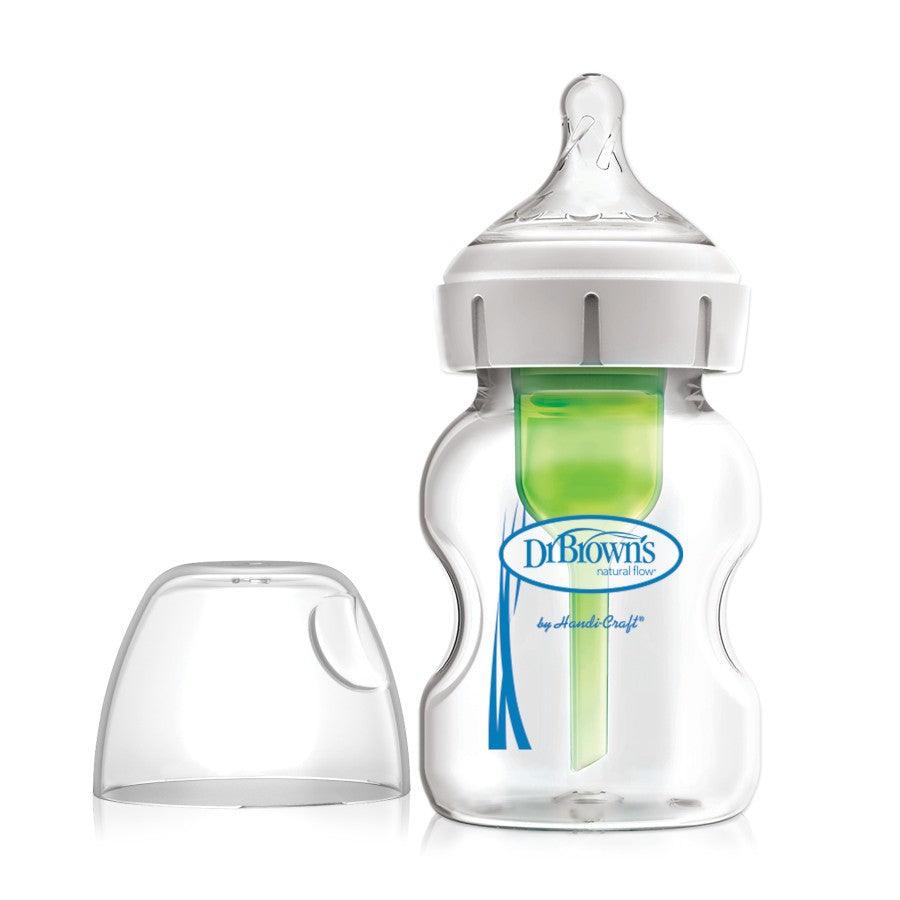 Dr. Brown’s Natural Flow Options+ Anti-colic GLASS Baby Bottle - 5oz - Traveling Tikes 