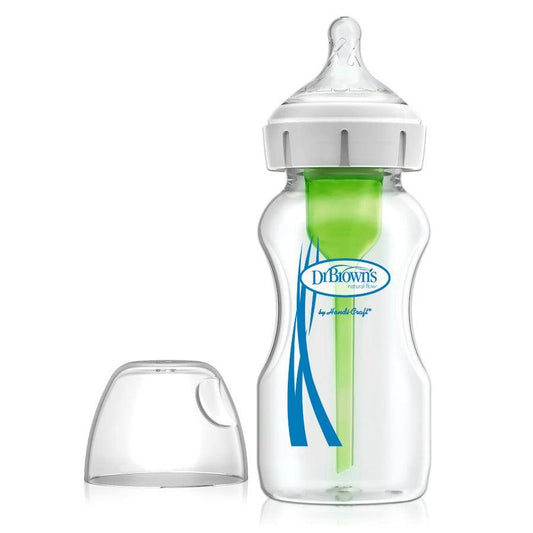 Dr. Brown’s Natural Flow Options+ Anti-colic GLASS Baby Bottle - 9oz - Traveling Tikes 