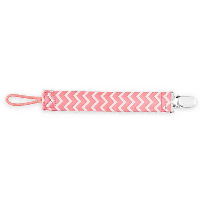 Dr. Brown's Pacifier Clip, Pink Chevron - Traveling Tikes 